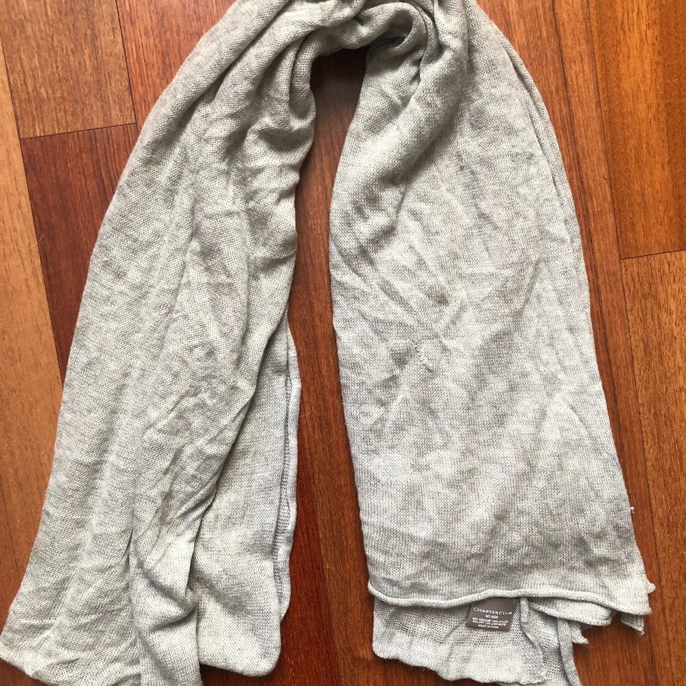 Charter Club Grey Featherweight Knit Scarf